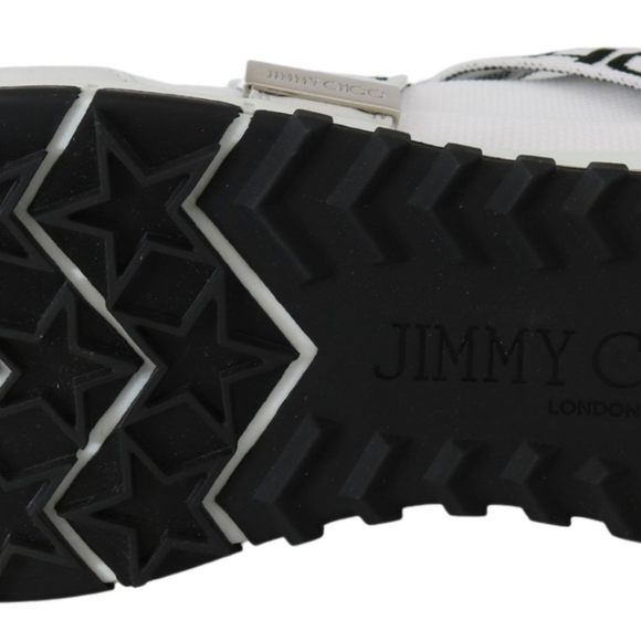 JIMMY CHOOToronto White/Black Nappa/Knit Sneakers - Picture 2 of 6